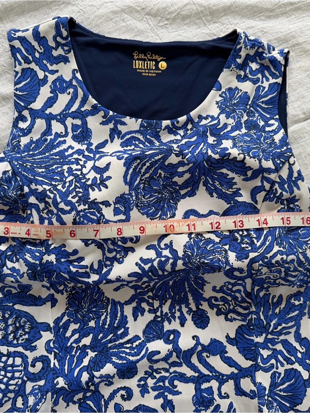 Lilly Pulitzer LuxeTetic Blue & White Floral Sleeveless dress/romper - Picture 1 of 4
